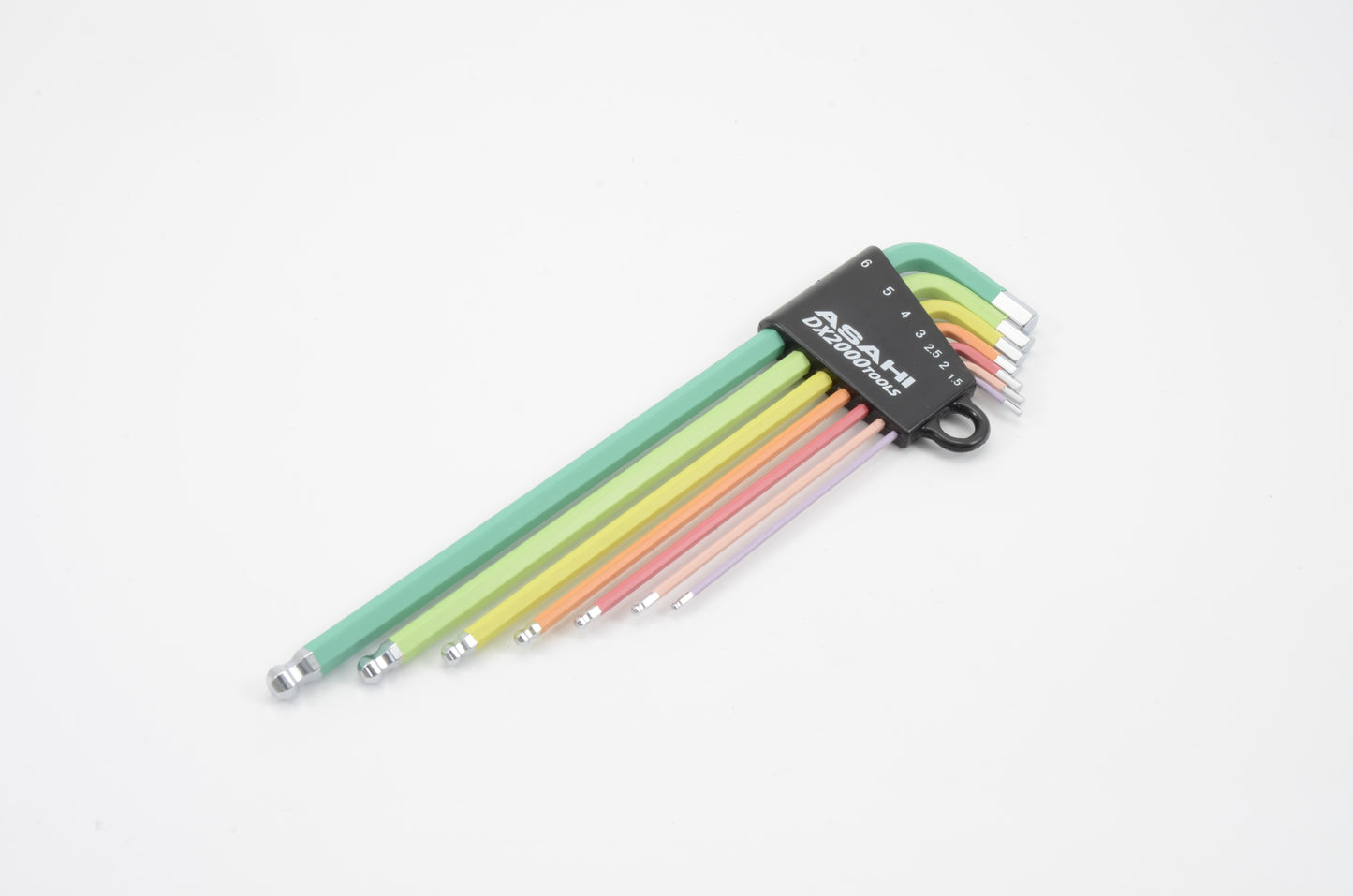 AQUS710 Llave hexagonal de punta esférica larga tipo color 7 piezas.