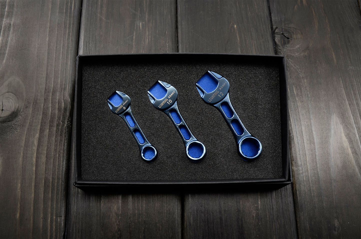 LIGHTOOL LCWU Metal Blue Combination Wrench 8,10,12 mm Ion Plating 3Pcs.