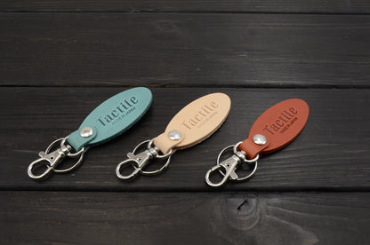 Tactile leather keychain