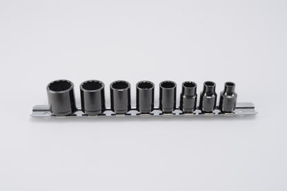 [3/8"SQDR] Tactile Socket Wrench Set 8Pcs (Metal Black)