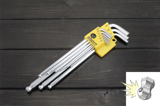 AQKSE91 Catcher Long Ballpoint Hexagon Key Wrench [Inches] 9 pcs set.