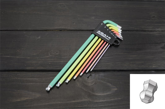 AQUS710 Color Type Long Ballpoint Hexagon Key Wrench 7Pcs.