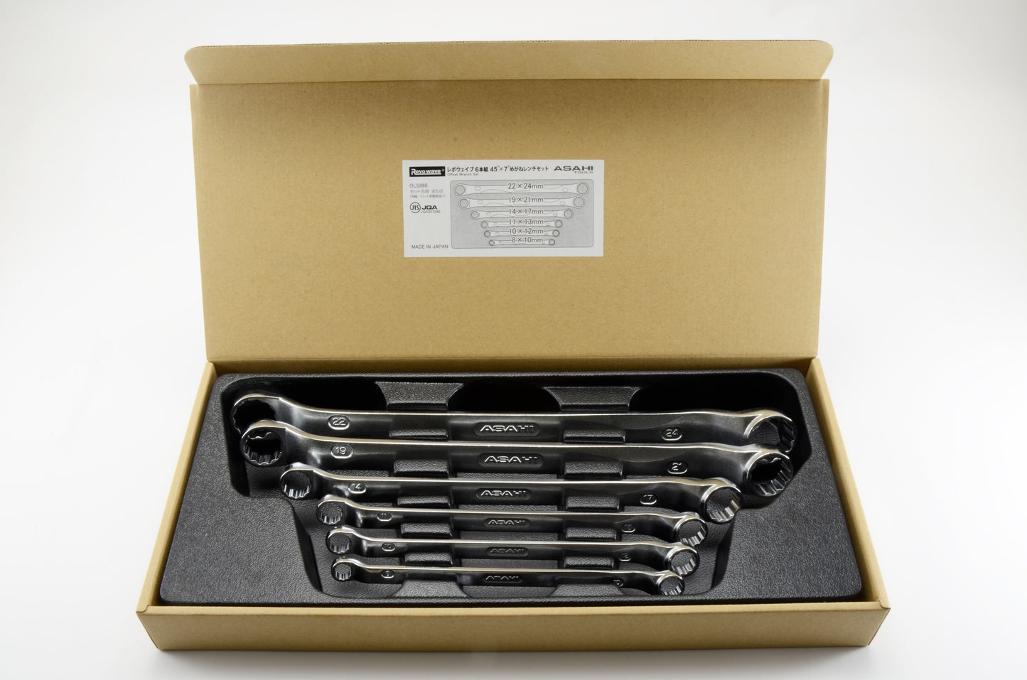 OLS060 REVOWAVE 6Pcs Offset Wrench Set  8×10-22×24mm