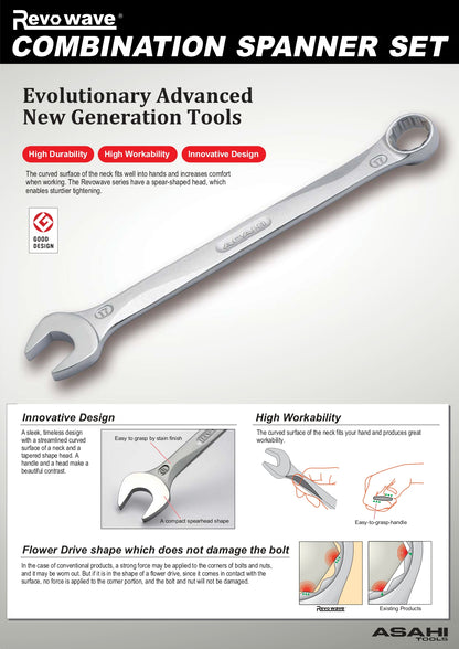 CLS070 REVOWAVE 7 pcs Combination Wrench set 8 - 19  MM