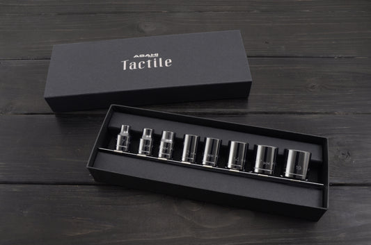[3/8"SQDR] Tactile Socket Wrench Set 8Pcs (Metal Black)